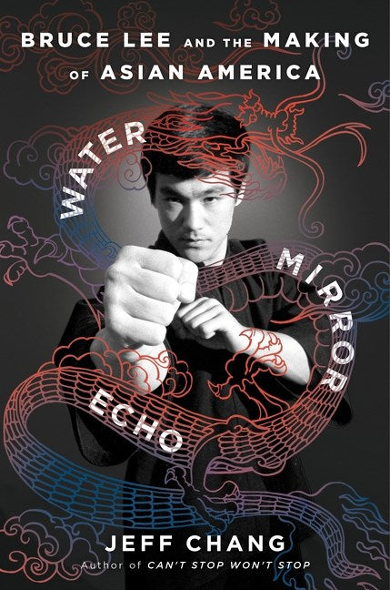 Book cover of 'Water Mirror Echo' featuring a person in a martial arts pose with decorative elements.